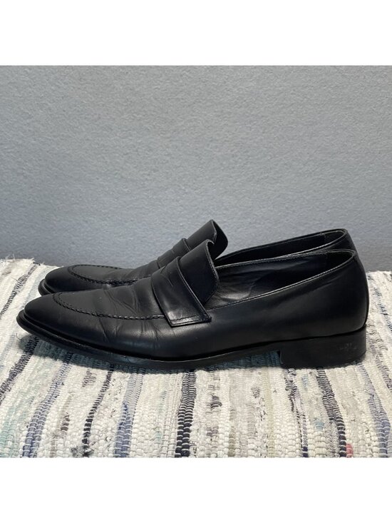 Dylan Gray Mens Black Leather Loafers Made In Italy Slip-On Dress Shoes 11.5 main image 4